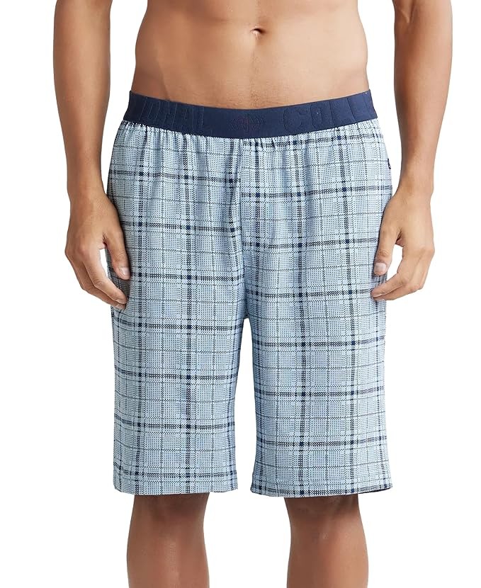 Jockey IM02 Men's Tencel Micro Modal Cotton Elastane Stretch Regular Fit Checkered Sleep Shorts with Side Pockets