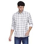 Blue Squad Men's Cotton Check Full Sleeve Tailored Fit Casual Shirt with Pocket