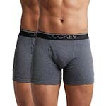 Jockey 8009 Men's Super Combed Cotton Rib Solid Boxer Brief with Ultrasoft Waistband (Pack of 2)