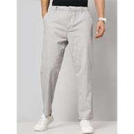 Celio Men Mid-Rise Plain Linen Regular Fit Trousers