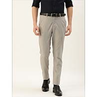 Peter England Men Light Olive Green Slim Fit Trousers