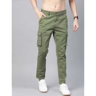 HERE&NOW Men Olive Cargos Trousers