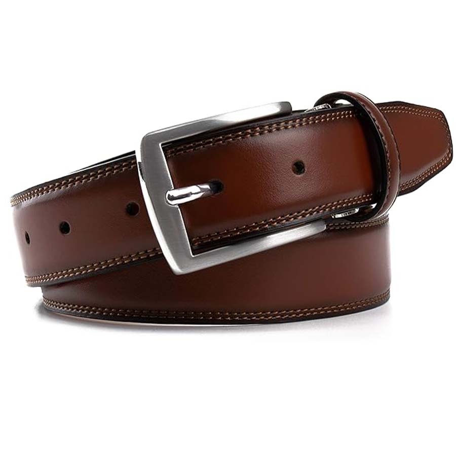 Contacts Men's Genuine Leather Pin Buckle Belt | Leather Belt for Men Classic Designs for Work & Business Casual