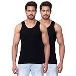 Dixcy Scott Originals Men’s Solid 100% Combed Cotton Itch-Free & Comfortable Round Neck Sleeveless Under Shirt Tank Fit Vest Innerwear - Victory Durby | Pack of 2 Print May Vary