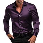 CVC Men Regular Fit Full Sleeve Poly Satin Silk Shirt.